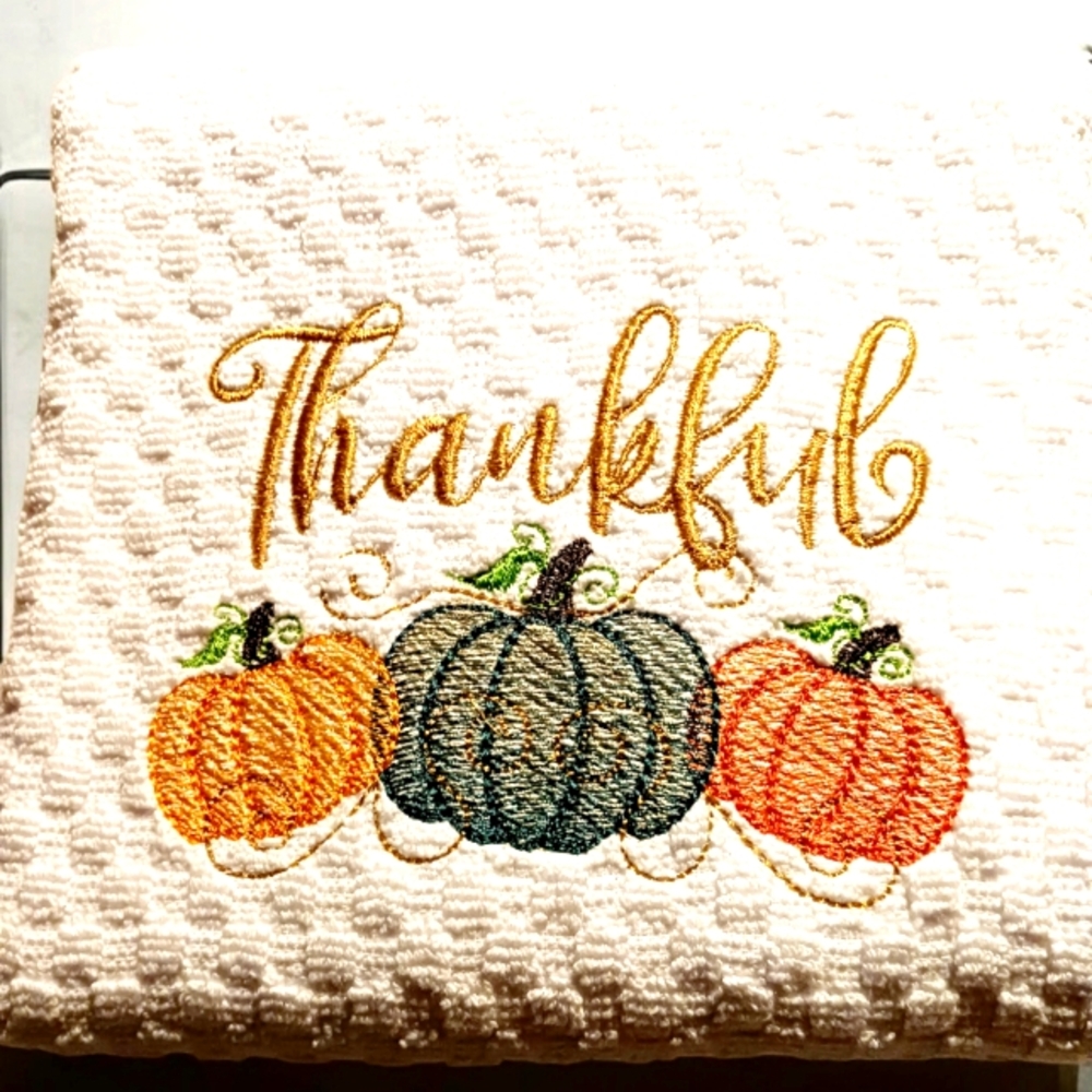 Embroidered Waffle Towel